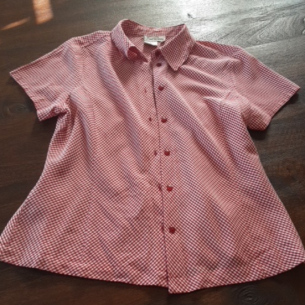 Fred David Red and White Plaid Shirt